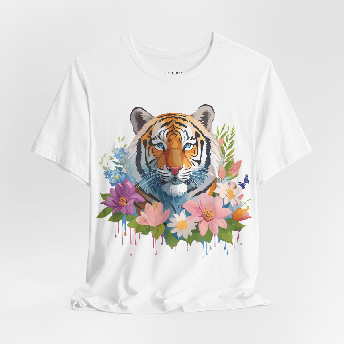 Tiger Graphic Unisex Cotton Bella+Canvas Tee with Art Animal Design e70