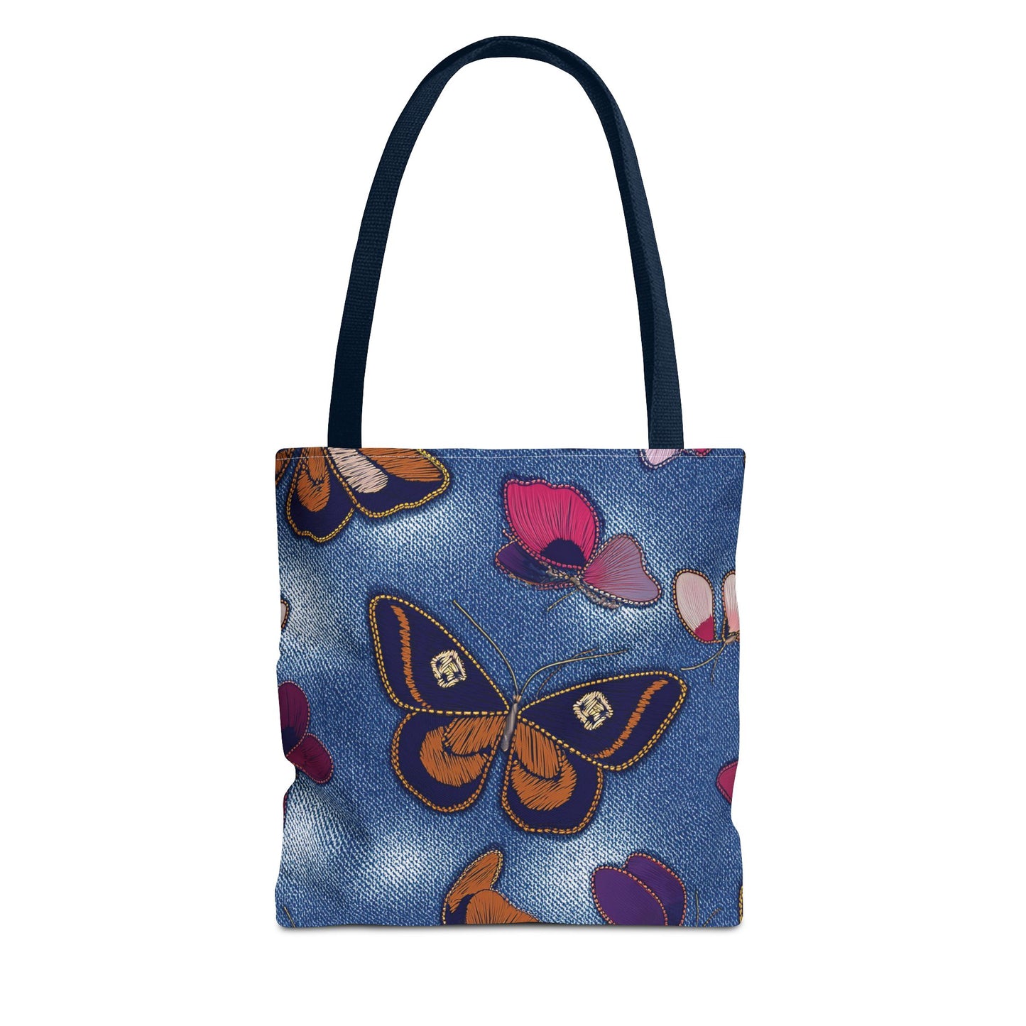 Denim Fabric Imitation Print Unisex Canvas Bag Poly Spun 3 Sizes Tote Bag 174