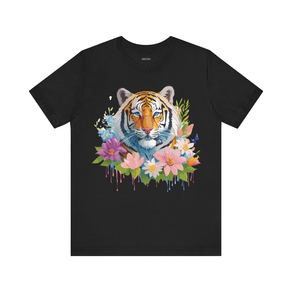 Tiger Graphic Unisex Cotton Bella+Canvas Tee with Art Animal Design e70