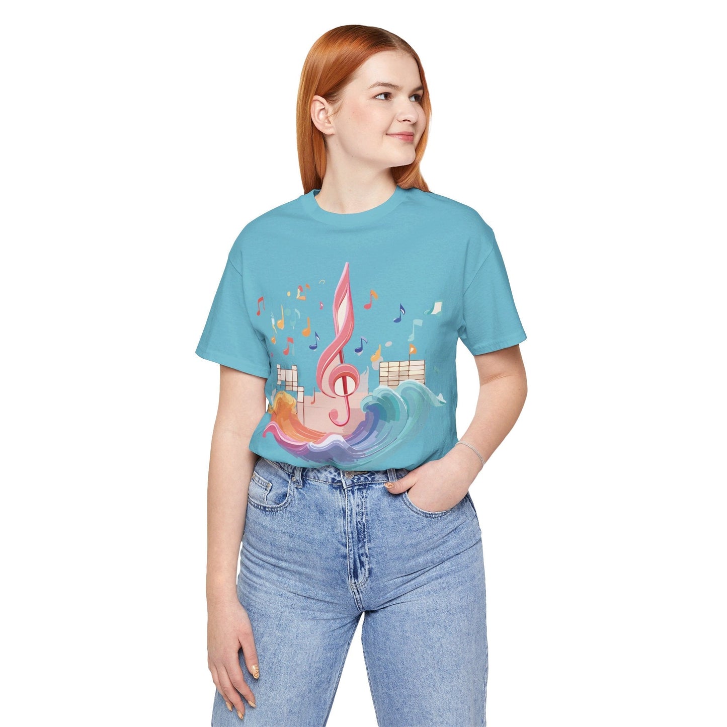 Music Graphic Unisex 100 Cotton Vintage Art with Musical Elements Tee 30