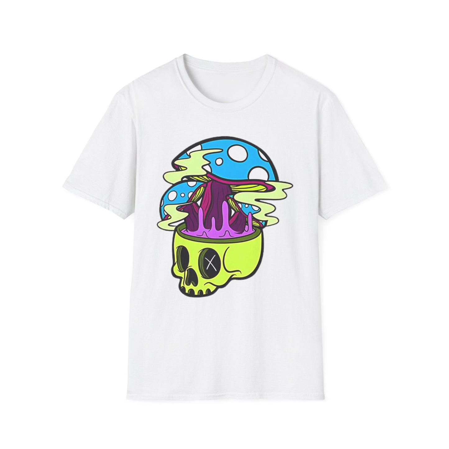 Skull Tee Shirt Unisex Skeleton Shirt With Art Design Gildan Softstyle Cotton Tee