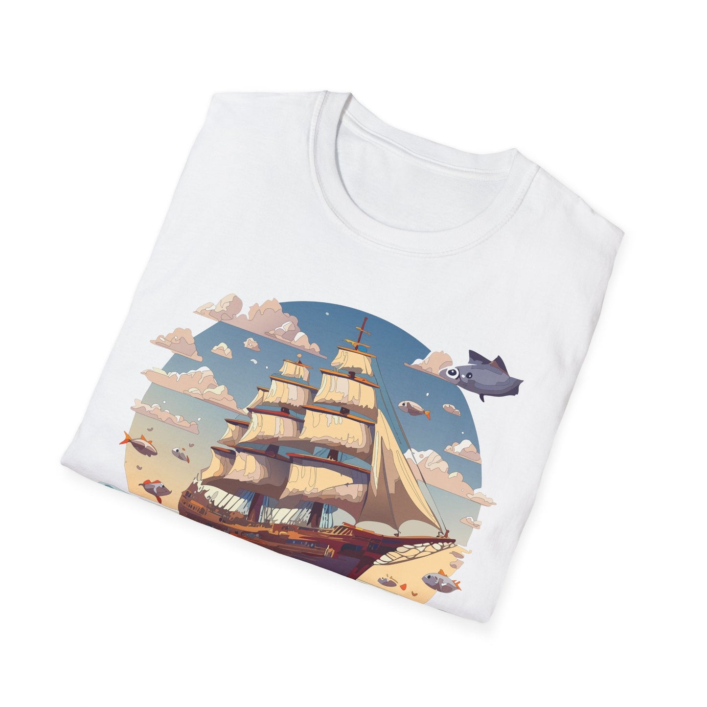Nautical Ship Frigate Vessel T Shirt Unisex Premium Softstyle Cotton Tee Gildan 64000