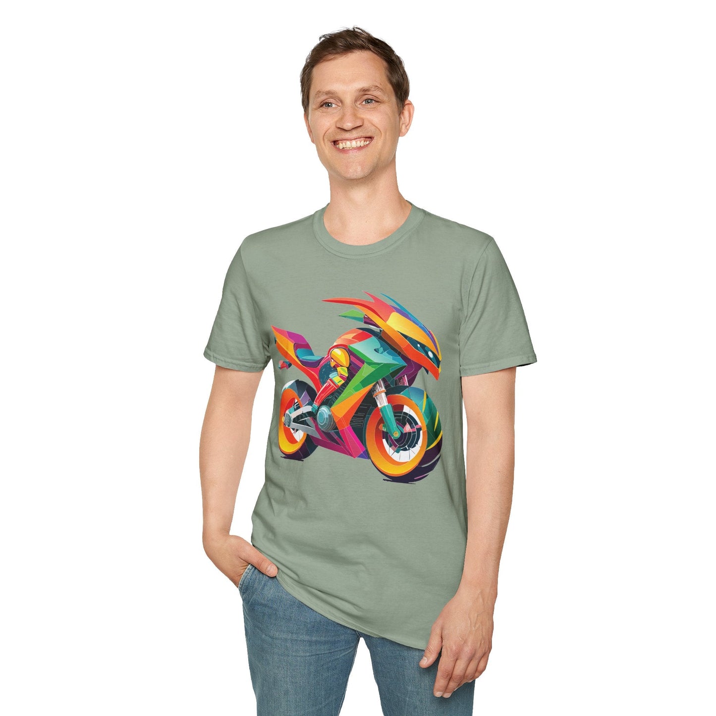 Bike Graphic Unisex Cotton Motorcycle Art Design Tee 5