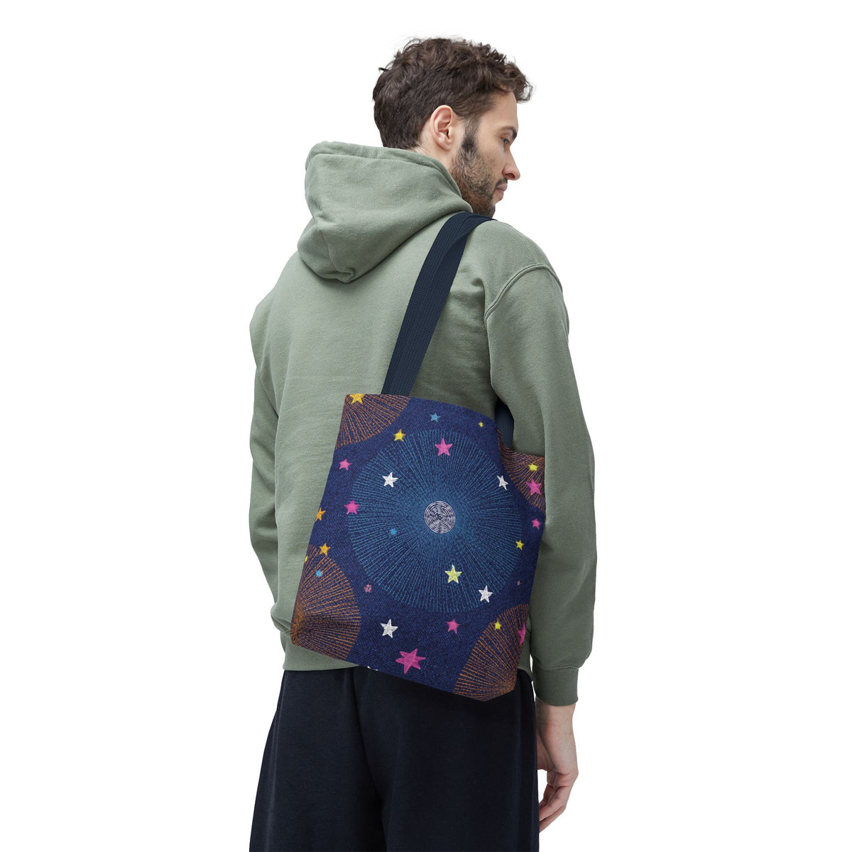 Denim Fabric Imitation Print Unisex Canvas Bag Poly Spun 3 Sizes Tote Bag 183-8