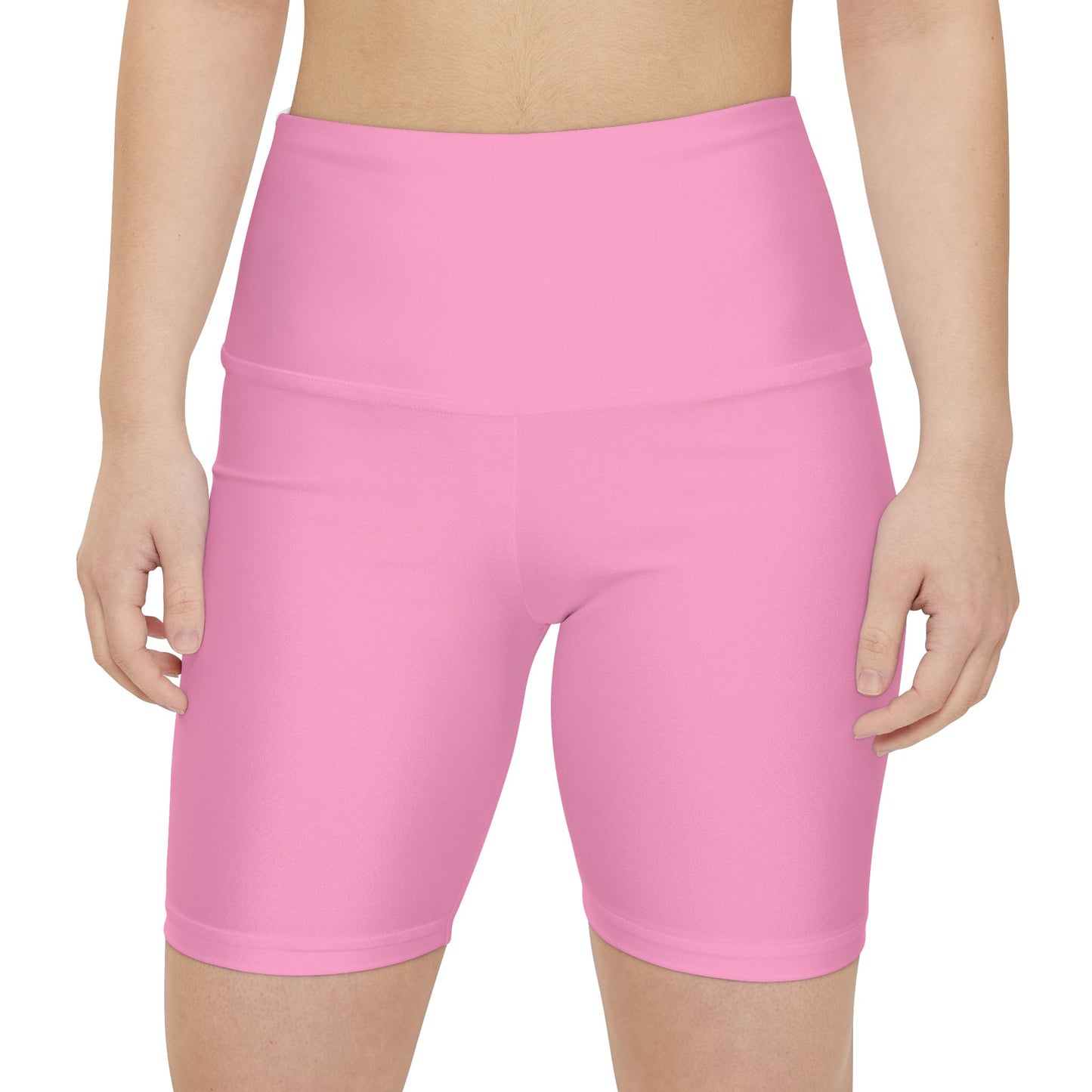 Doll Pink Women's Workout Shorts — Solid High-Waist Biker Shorts for Exercise & Everyday Wear