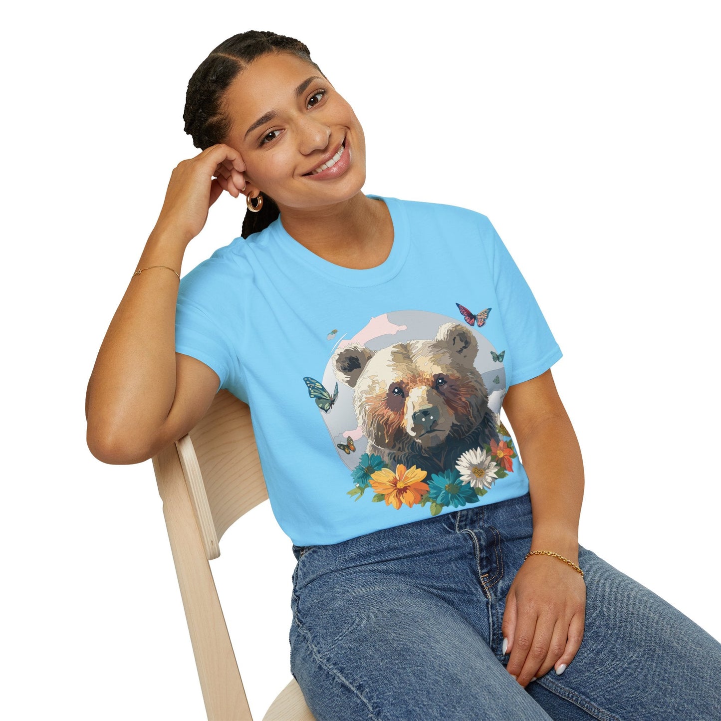 Bear T Shirt Unisex Gildan Softstyle Cotton Tee With Teddy Bear Design Lightweight Comfort