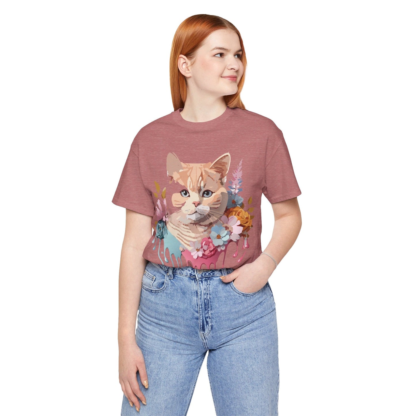 Cat Shirt Graphic Tee Unisex Vintage Inspired Adelpha Art Design
