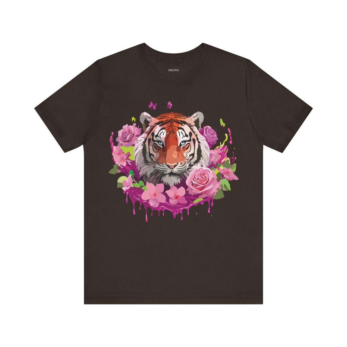 Tiger Graphic Unisex Cotton Bella+Canvas Tee with Art Animal Design d91