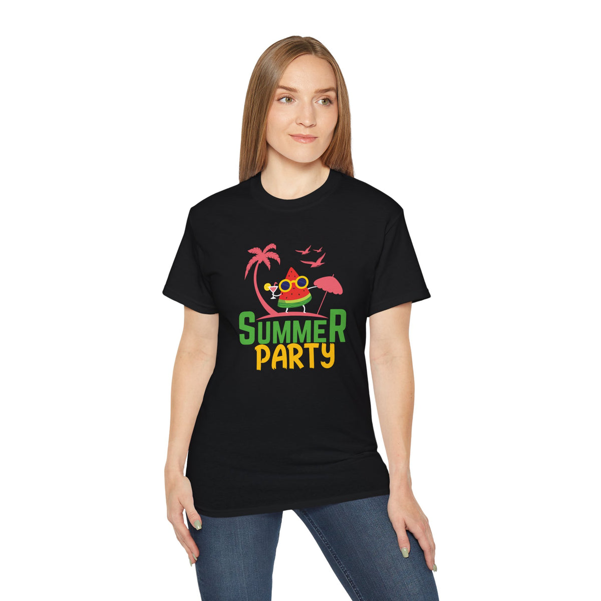 Summer Party Frog Tee | Tropical Palm Cocktail Design