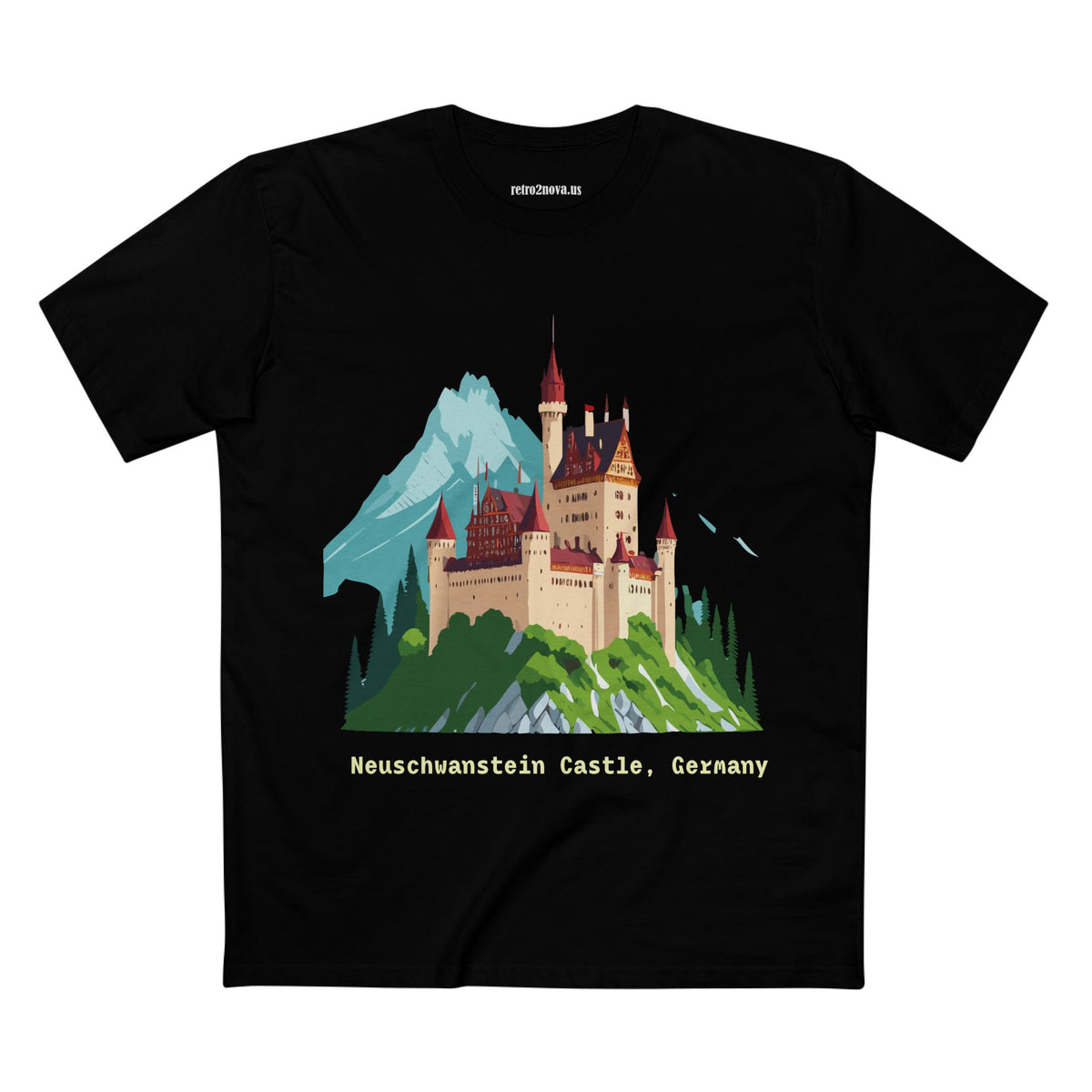 Neuschwanstein Castle Illustration T-Shirt | Germany Travel Tee