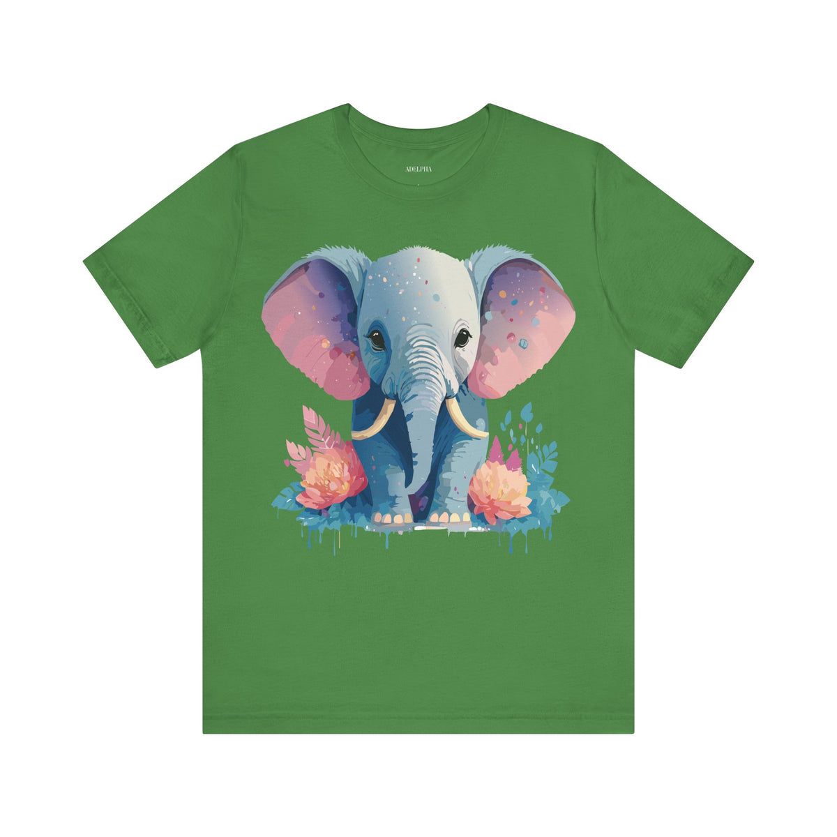 Elephant Graphic Unisex Cotton Bella+Canvas Tee with Art Animal Design d17