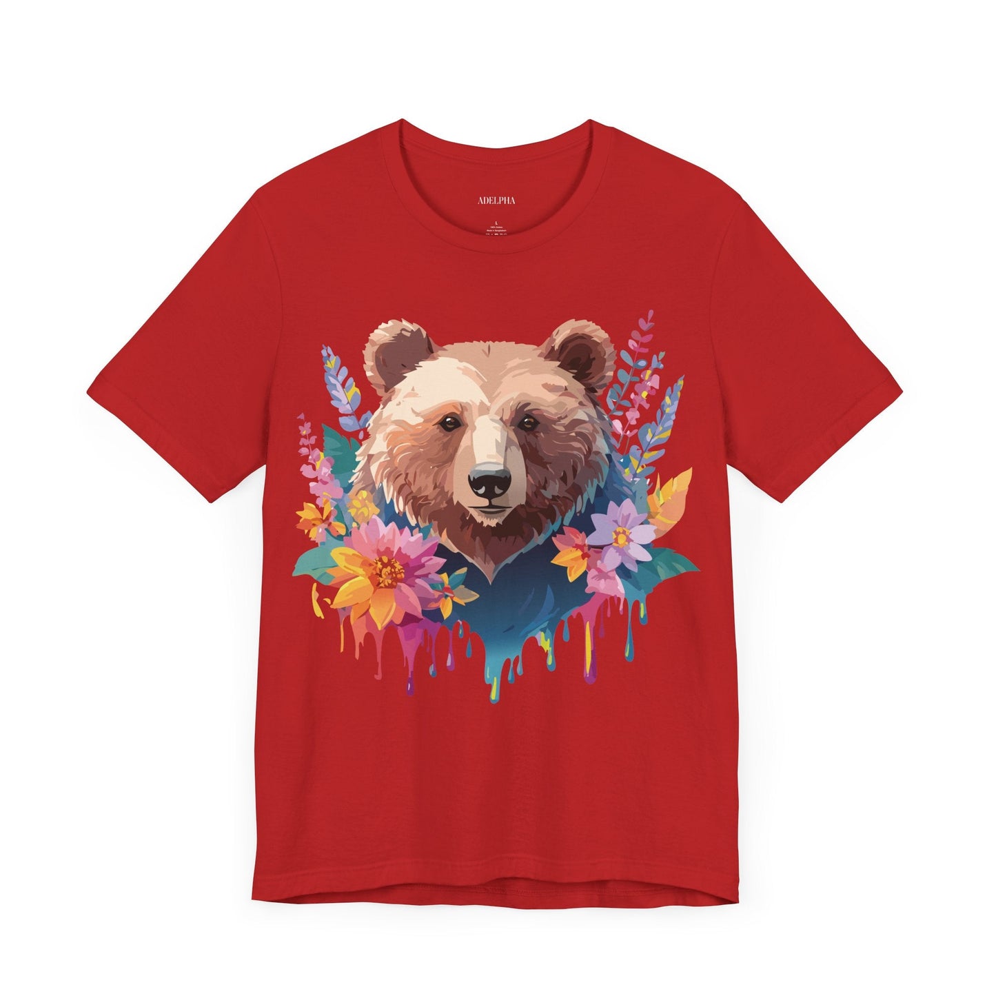 Bear Graphic Unisex 100 Cotton Short Sleeve Art Design Vintage T-Shirt 5