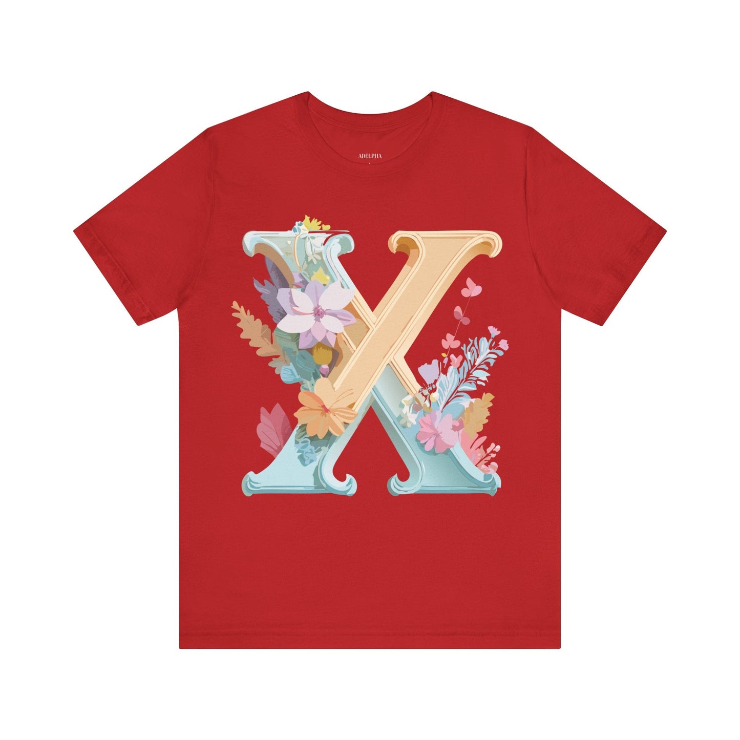 Letter X Shirt Graphic Tee Unisex Vintage Inspired Artwork By Adelpha Premium Comfort
