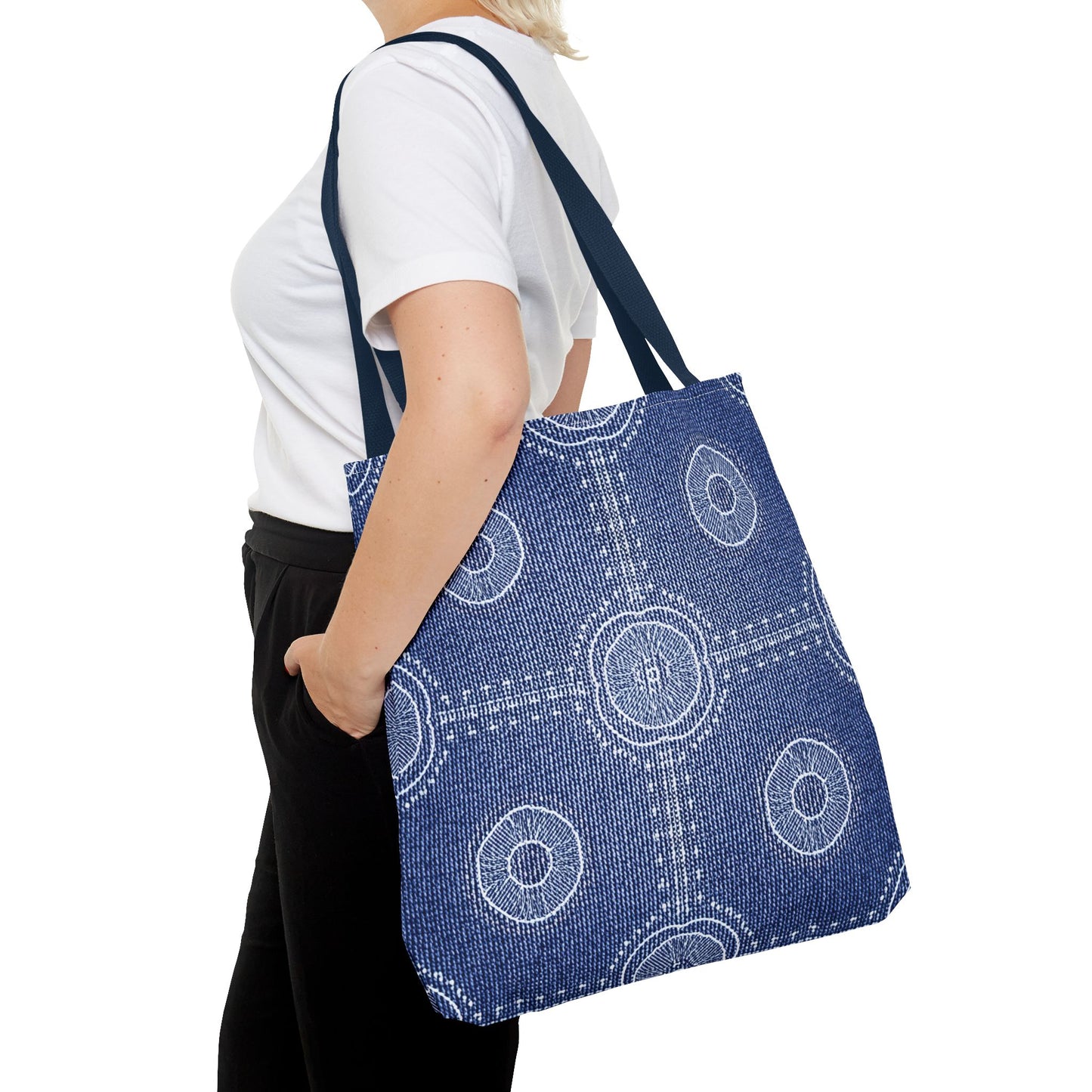 Denim Fabric Imitation Print Unisex Canvas Bag Poly Spun 3 Sizes Tote Bag 107