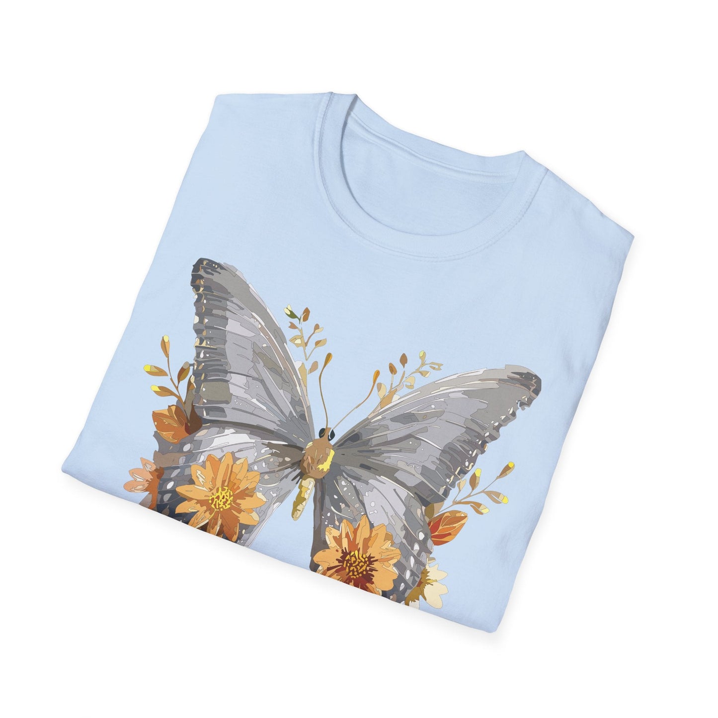 Butterfly T Shirt For Unisex Gildan Softstyle 64000 Cotton Comfort Monarch Design Tee