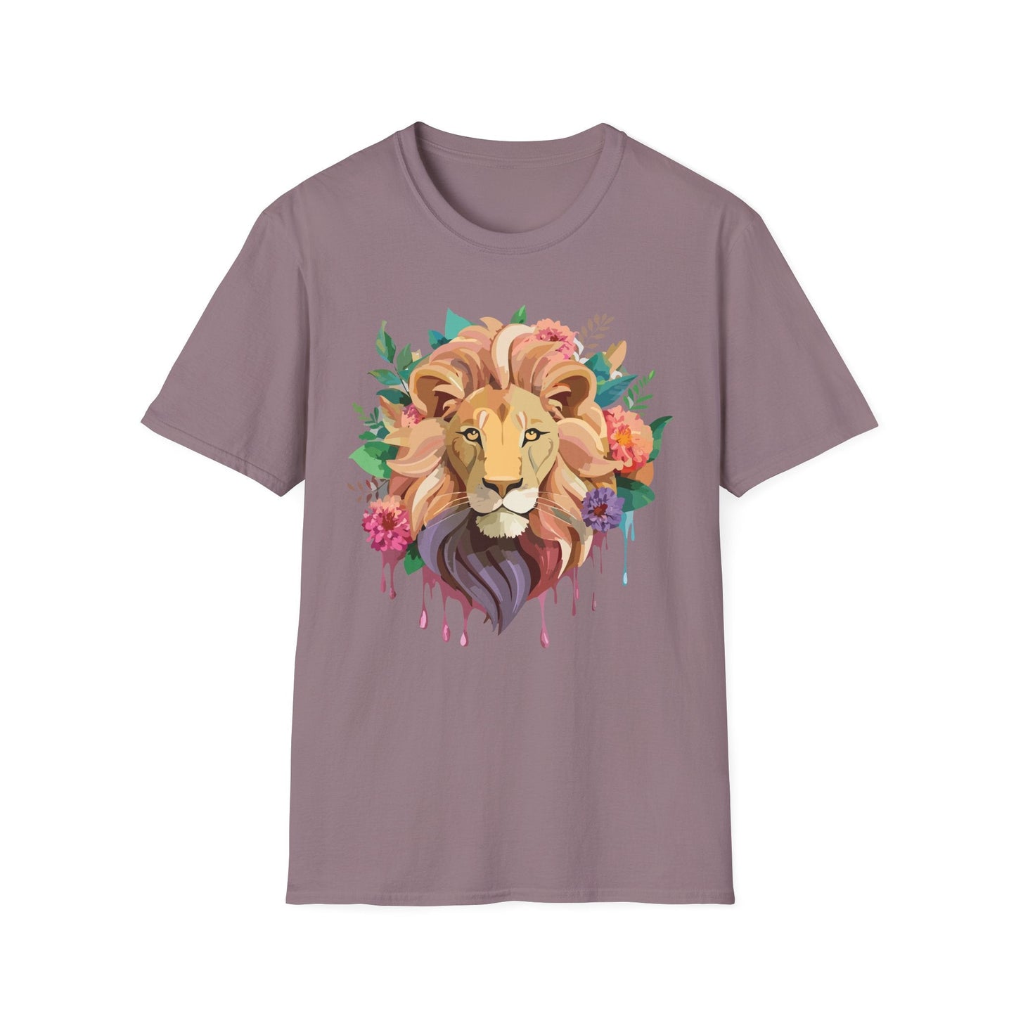 Lion Shirt Unisex Softstyle Tee 100 Percent Ring Spun Cotton Animal Print