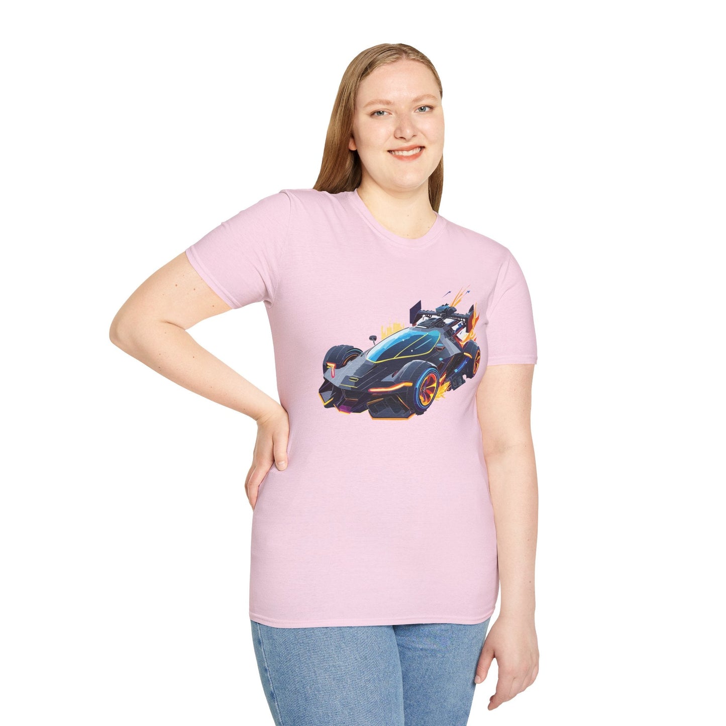 Car Graphic Unisex Cotto Softstyle Art Design with Hot Wheels Artwork Tee 2