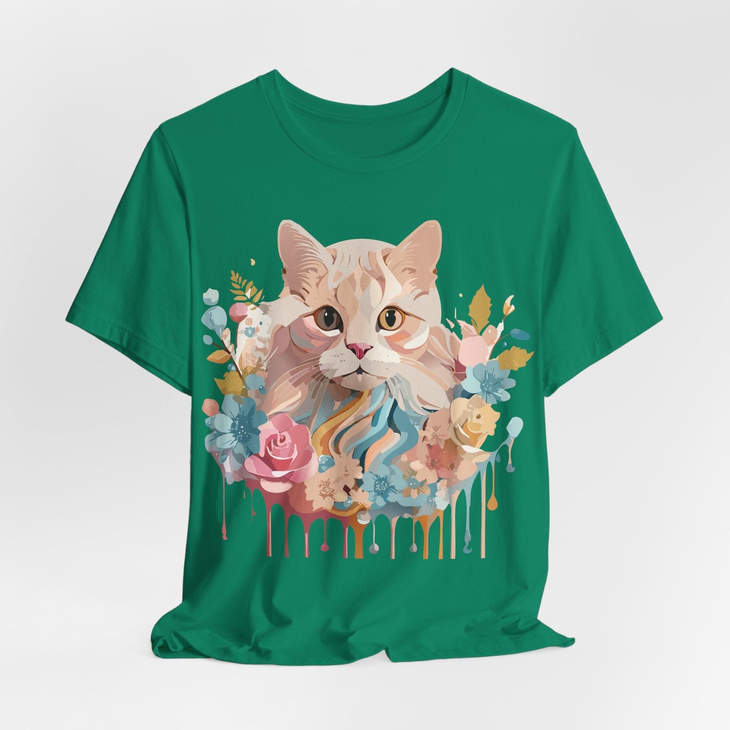 Cat Graphic Tee Unisex Short Sleeve Shirt With Adelpha Vintage Artwork