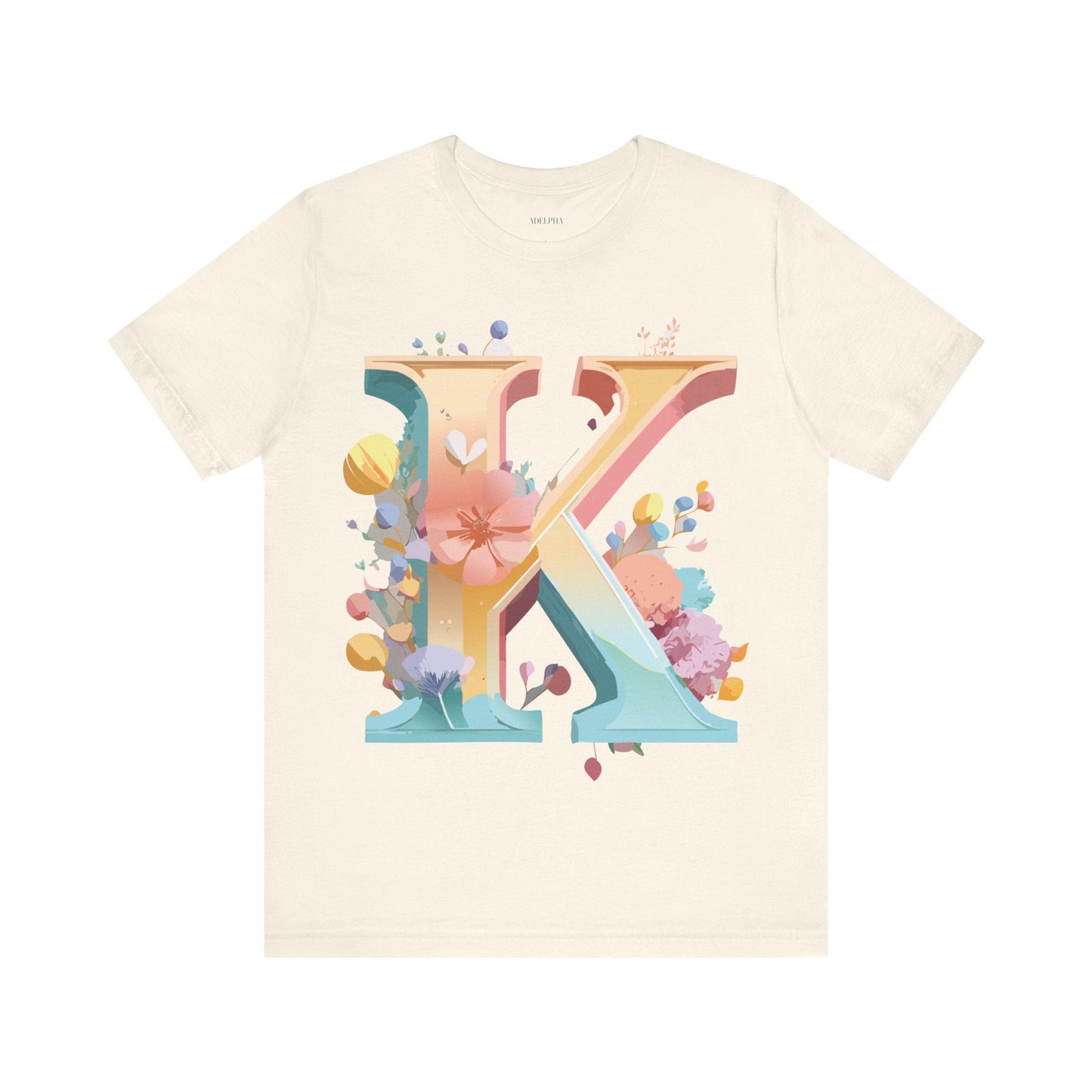 Letter K Shirt Unisex Graphic Tee With Vintage Inspired Artwork By Adelpha Short Sleeve
