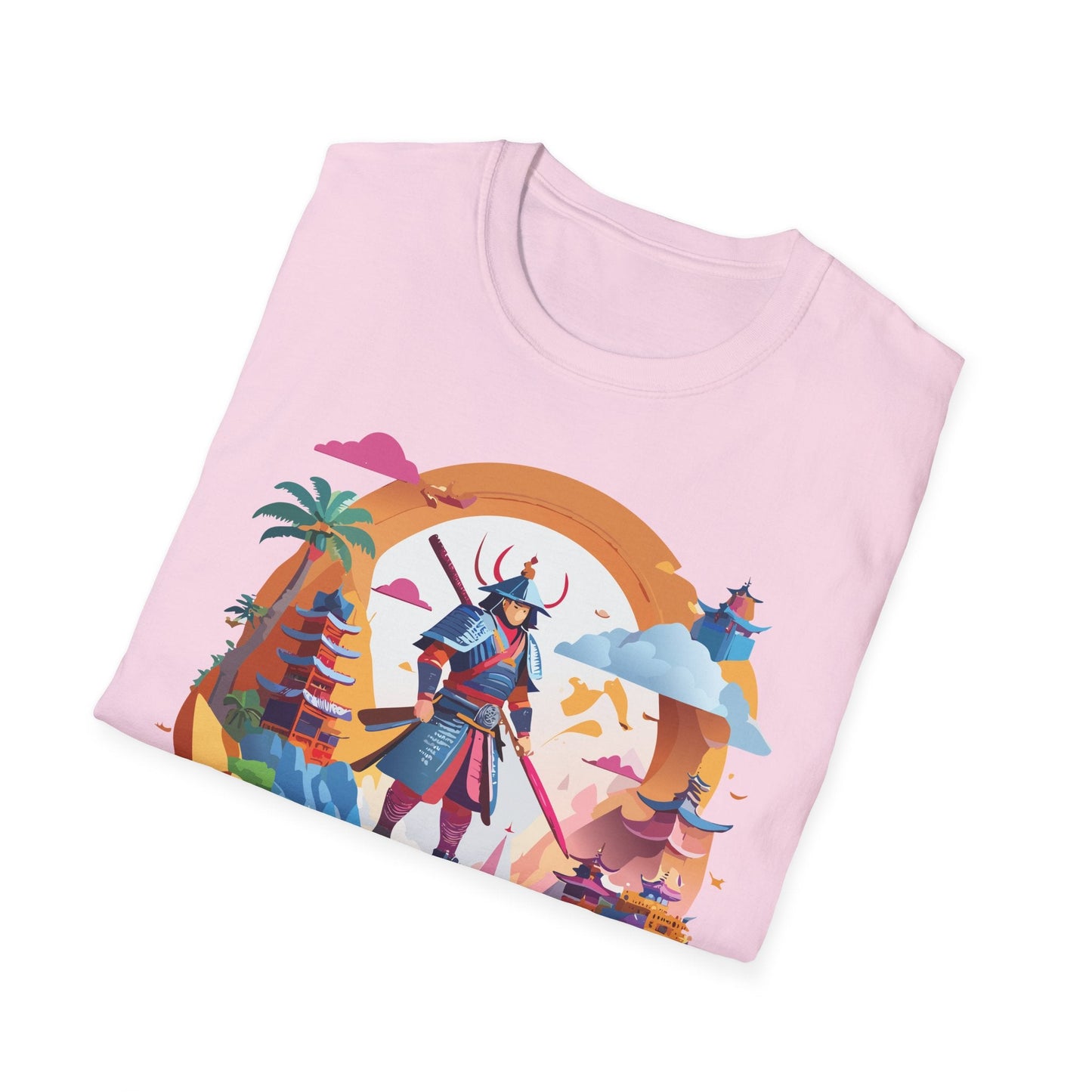 Samurai T Shirt Unisex Gildan Softstyle 64000 100 Percent Ring Spun Cotton Lightweight Tee