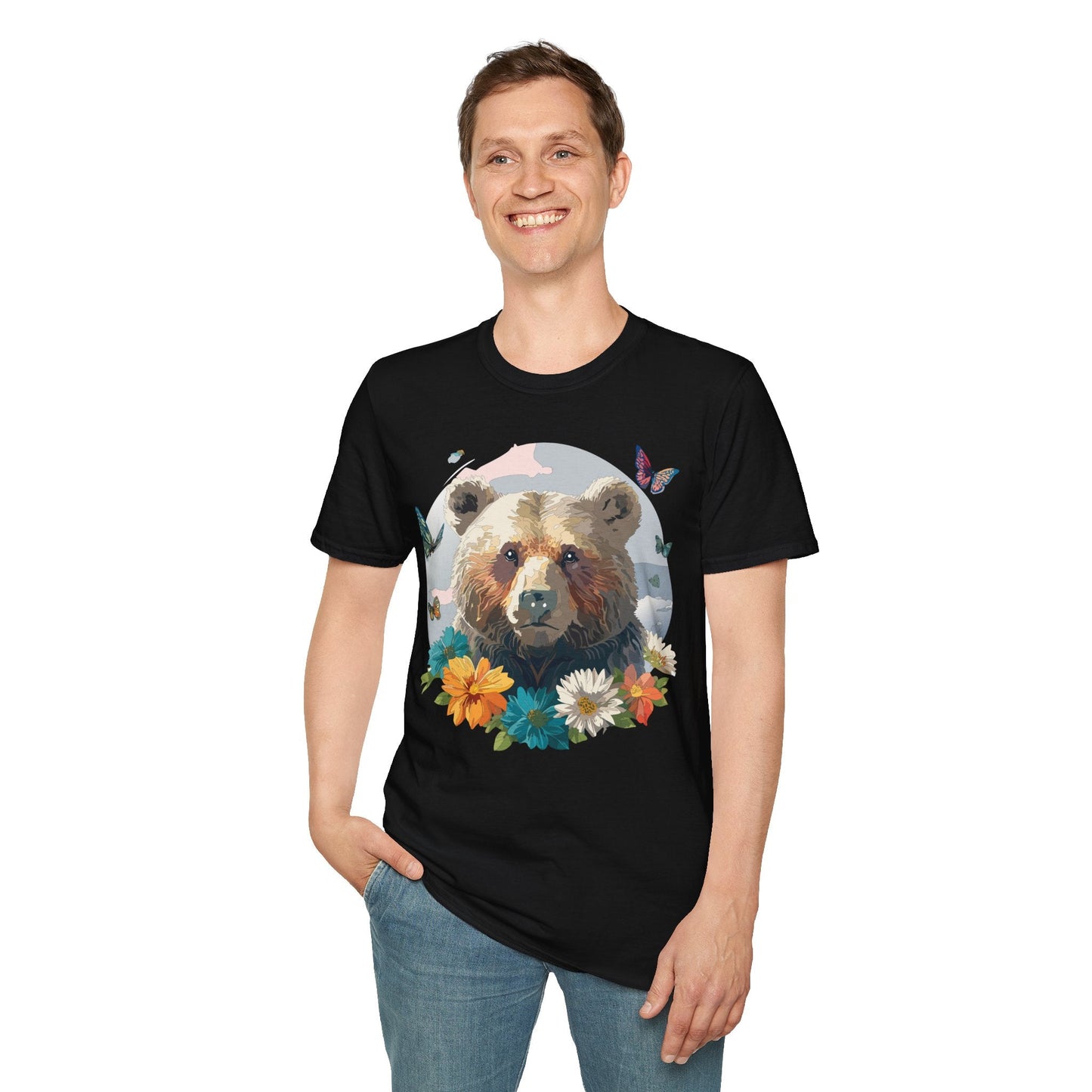 Bear T Shirt Unisex Gildan Softstyle Cotton Tee With Teddy Bear Design Lightweight Comfort