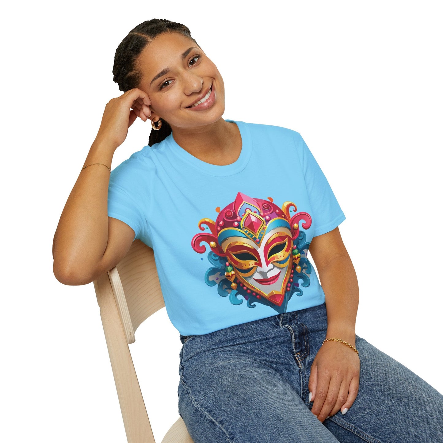 Mask Tee Shirt Unisex Masquerade Tees Softstyle 64000 100 Percent Cotton Lightweight Breathable