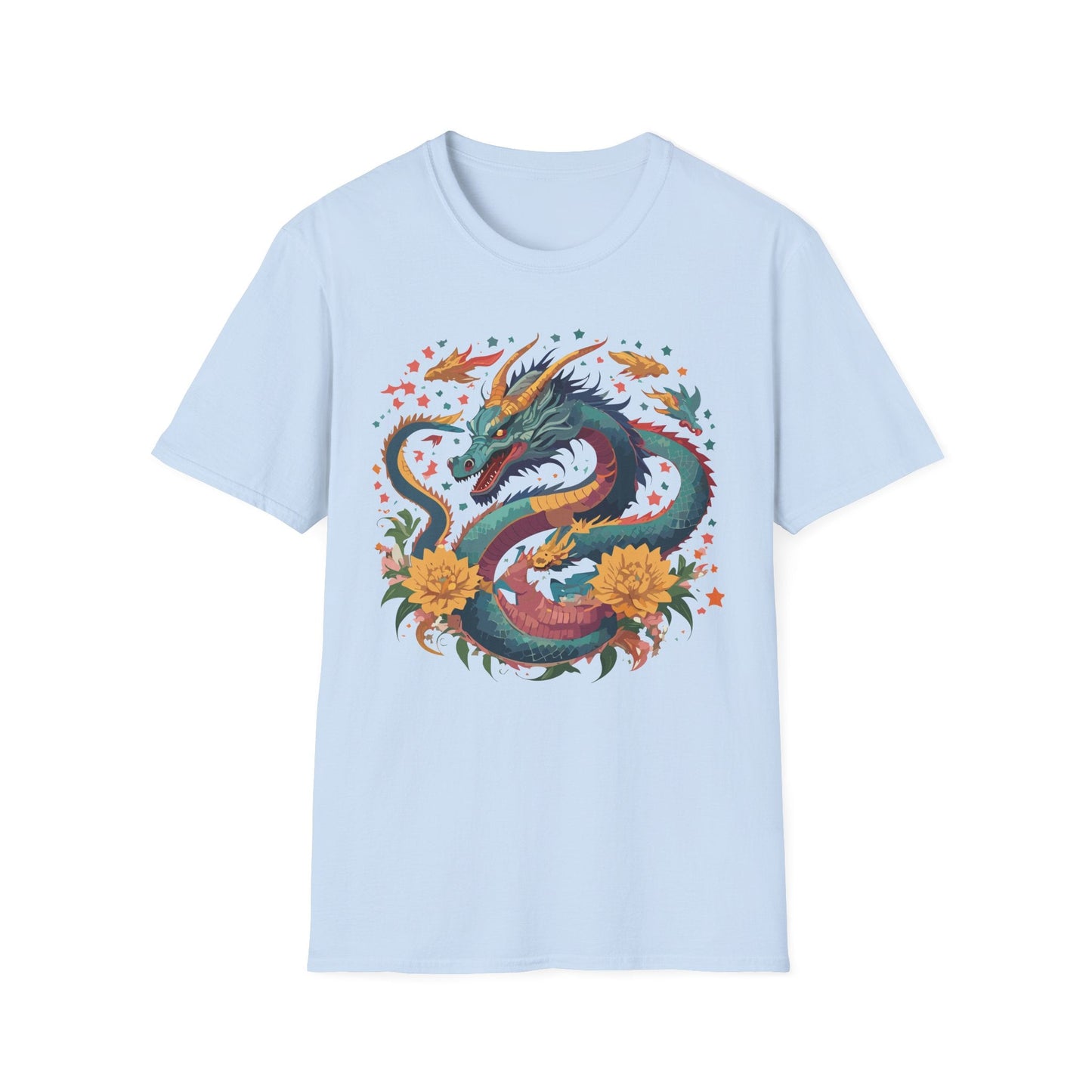 Dragon Graphic Unisex 100 Cotton Tee with Animal Artwork Design 7