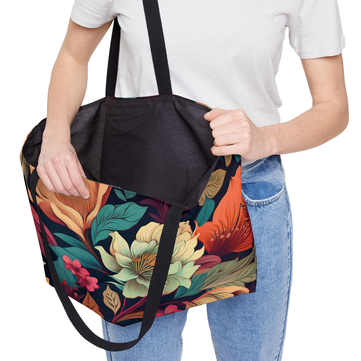 Floral Print Poly Canvas Weekender Bag 2