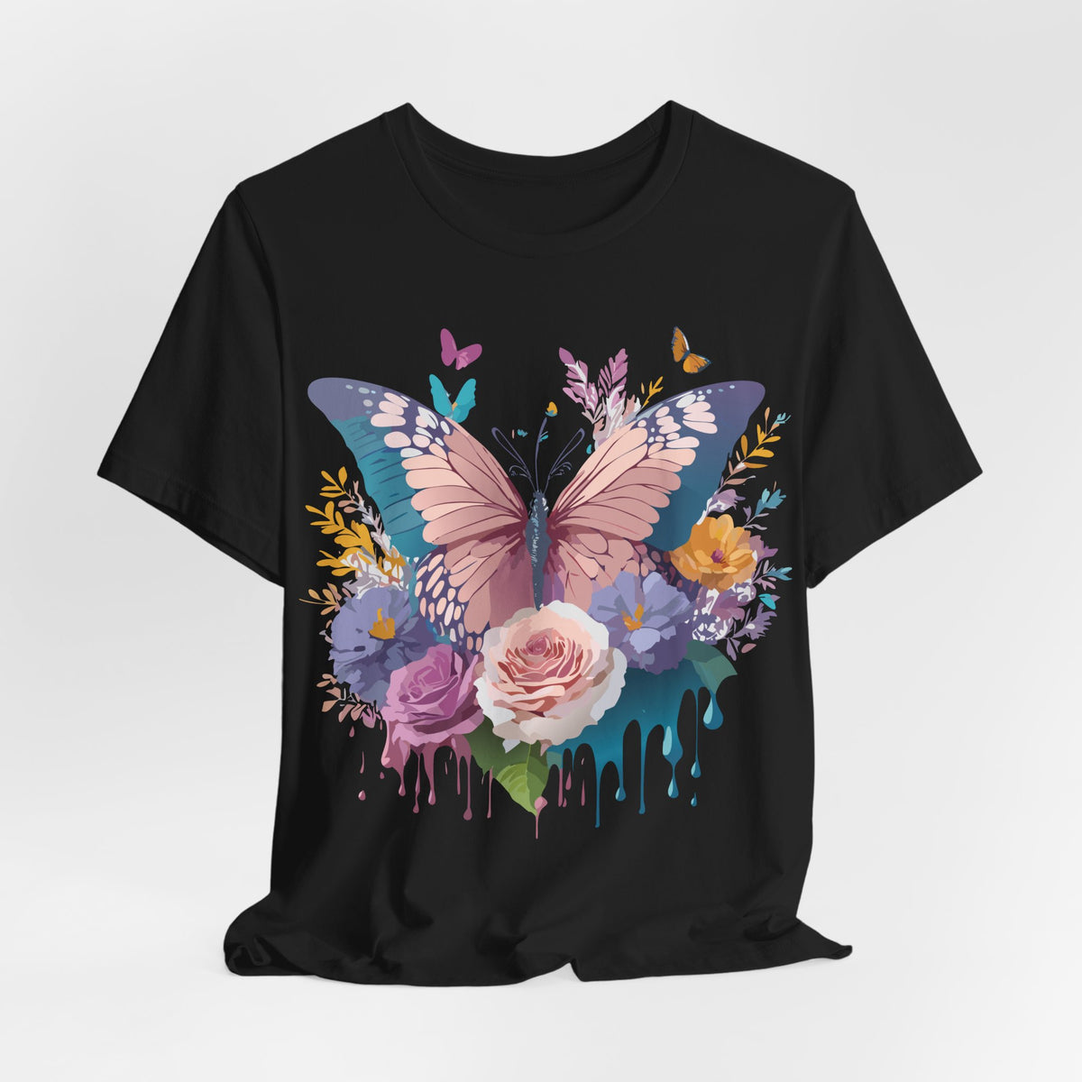 Butterfly Graphic Unisex Cotton Bella+Canvas Tee with Art Design n43