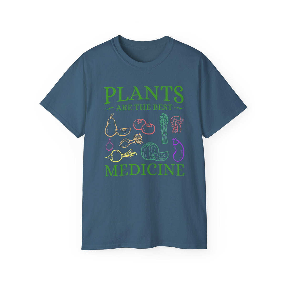 Plants Are the Best Medicine T-Shirt | Vegetable Line Art, Herbal Wellness Tee