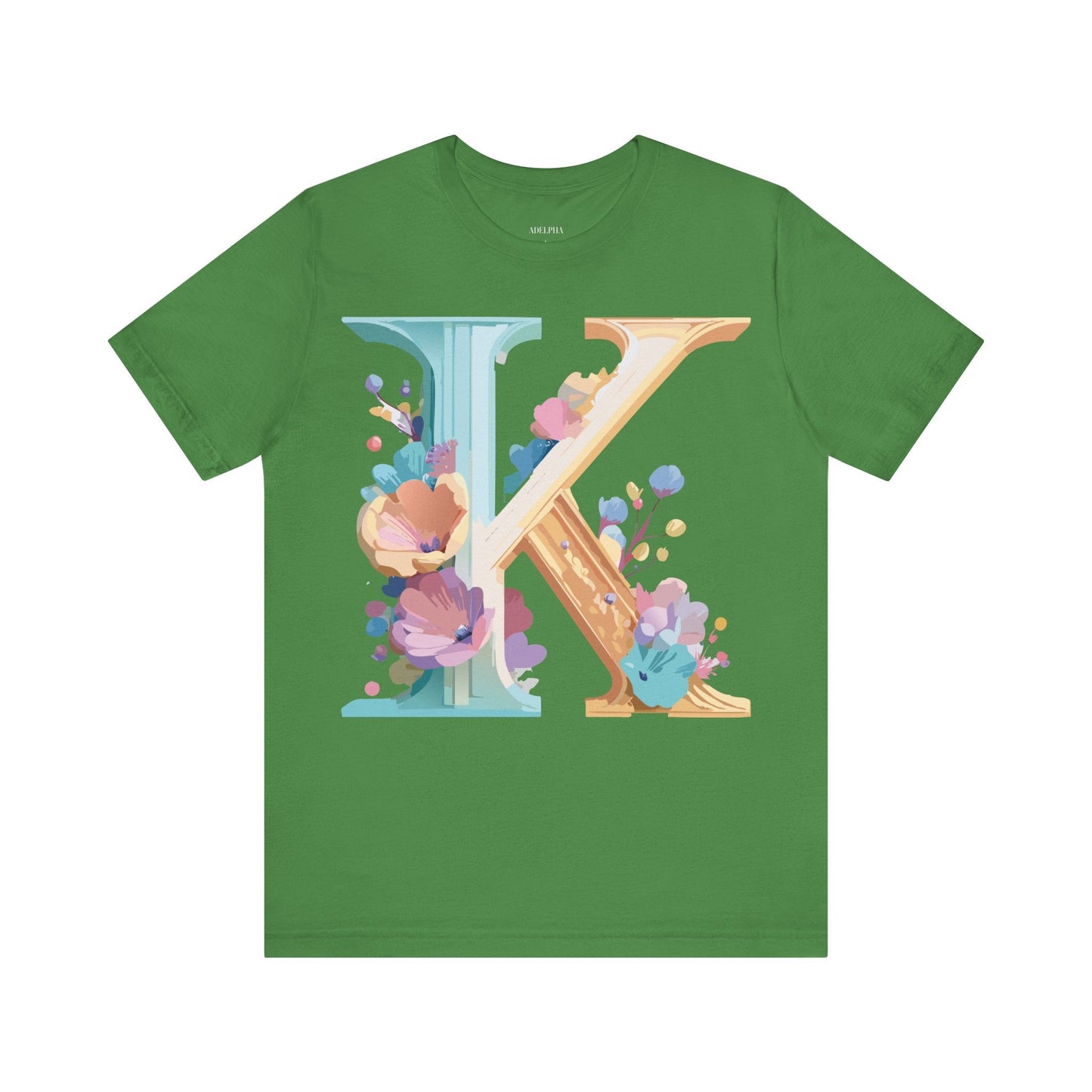 Letter K Shirt Graphic Tee Unisex Vintage Inspired Adelpha Art Design Tee Premium Soft Cotton