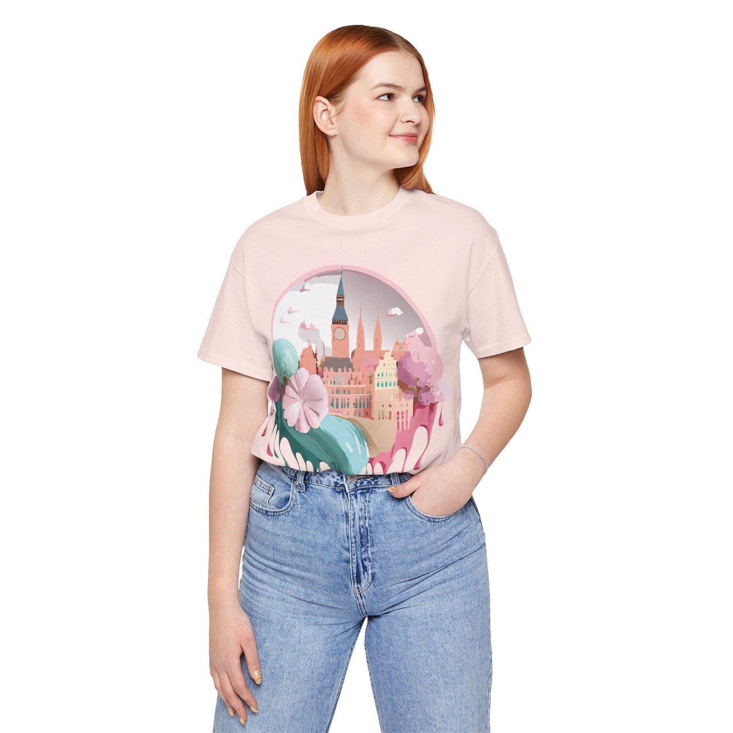 Prague Tourist Shirt Unisex Graphic Tee Featuring Vintage Inspired Art By Adelpha