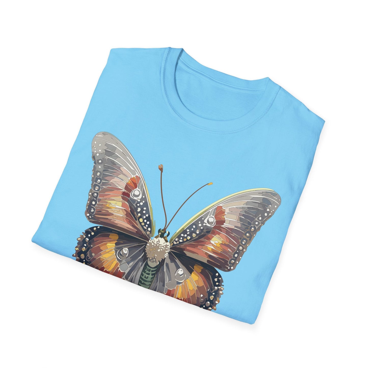 Butterfly Shirt Unisex Lightweight 100 Cotton Gildan Softstyle 64000 Tee Monarch Butterfly Design