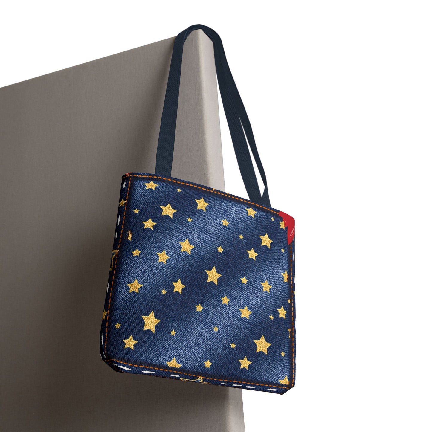 Denim Fabric Imitation Print Unisex Canvas Bag Poly Spun 3 Sizes Tote Bag 181-6