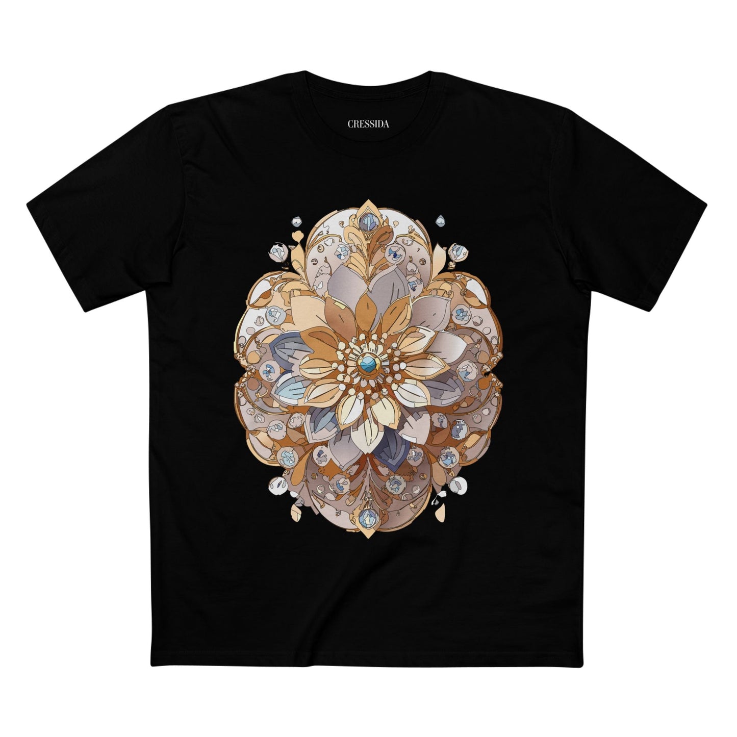 Floral Graphic T-Shirt Unisex 100 Cotton Art Design with Antique Flowers Tee 10