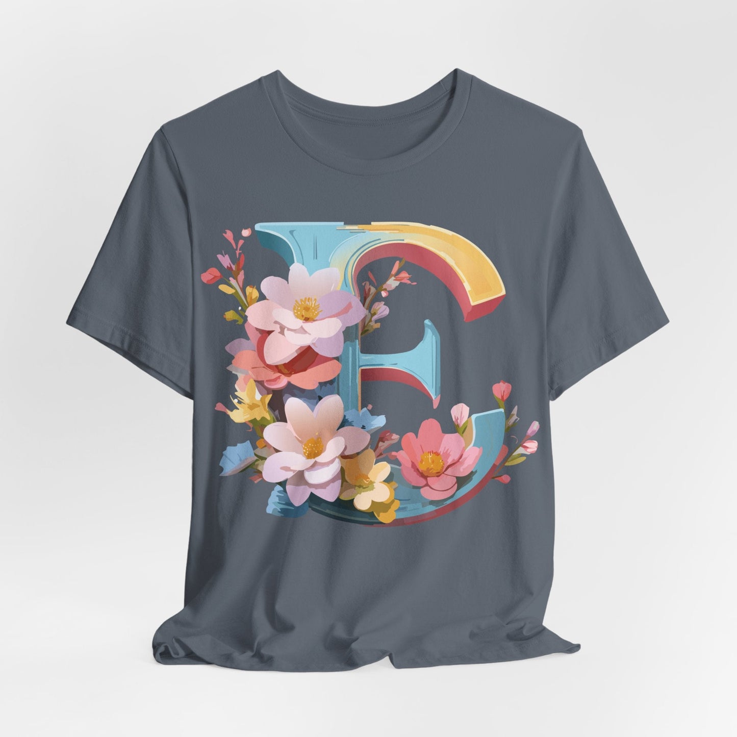 Letter E Shirt Unisex Graphic Tee By Adelpha Vintage Inspired Short Sleeve Casual