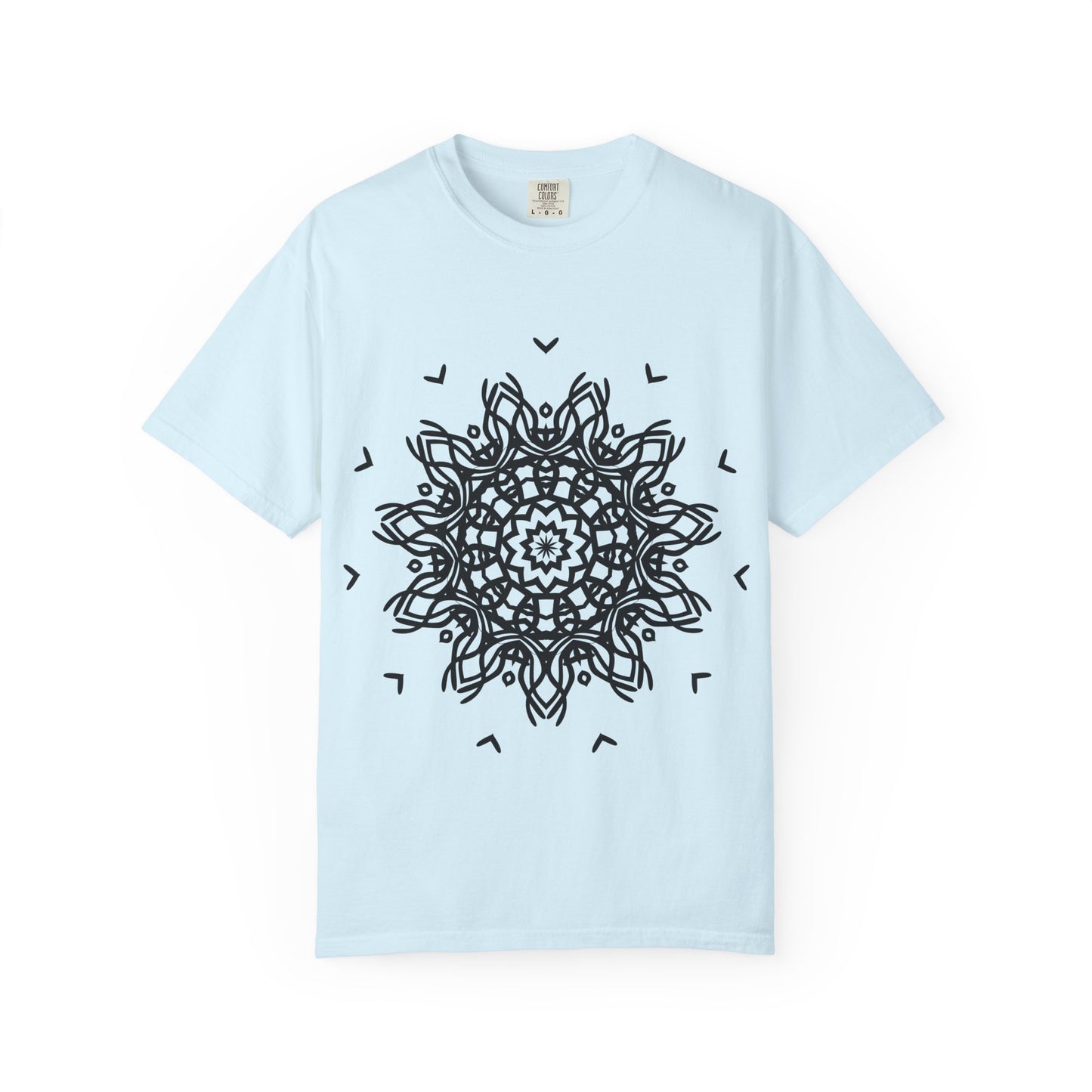 Unisex Garment Dyed Cotton T-Shirt with Mandala Graphic Design