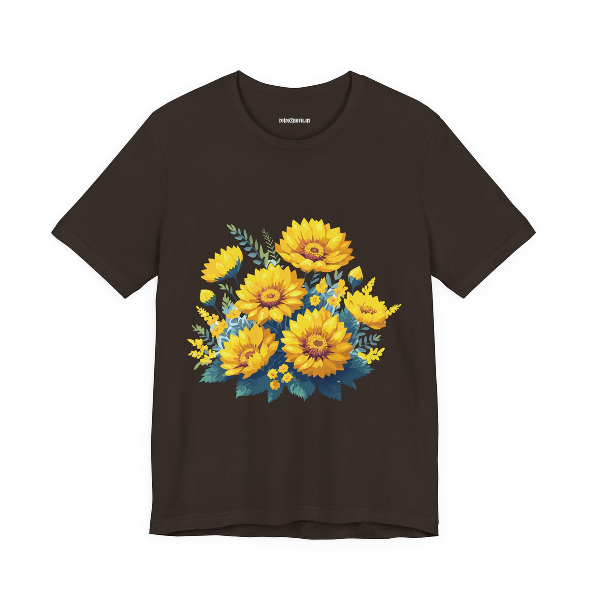 Floral Graphic Unisex Cotton Bella+Canvas Tee with Flowers Design ab16