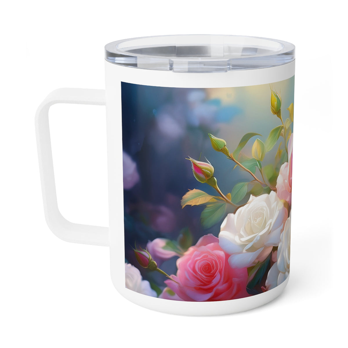 16 Art Design Insulated Coffee Mug Clear Lid 10oz Insulated Coffee Mug 10oz