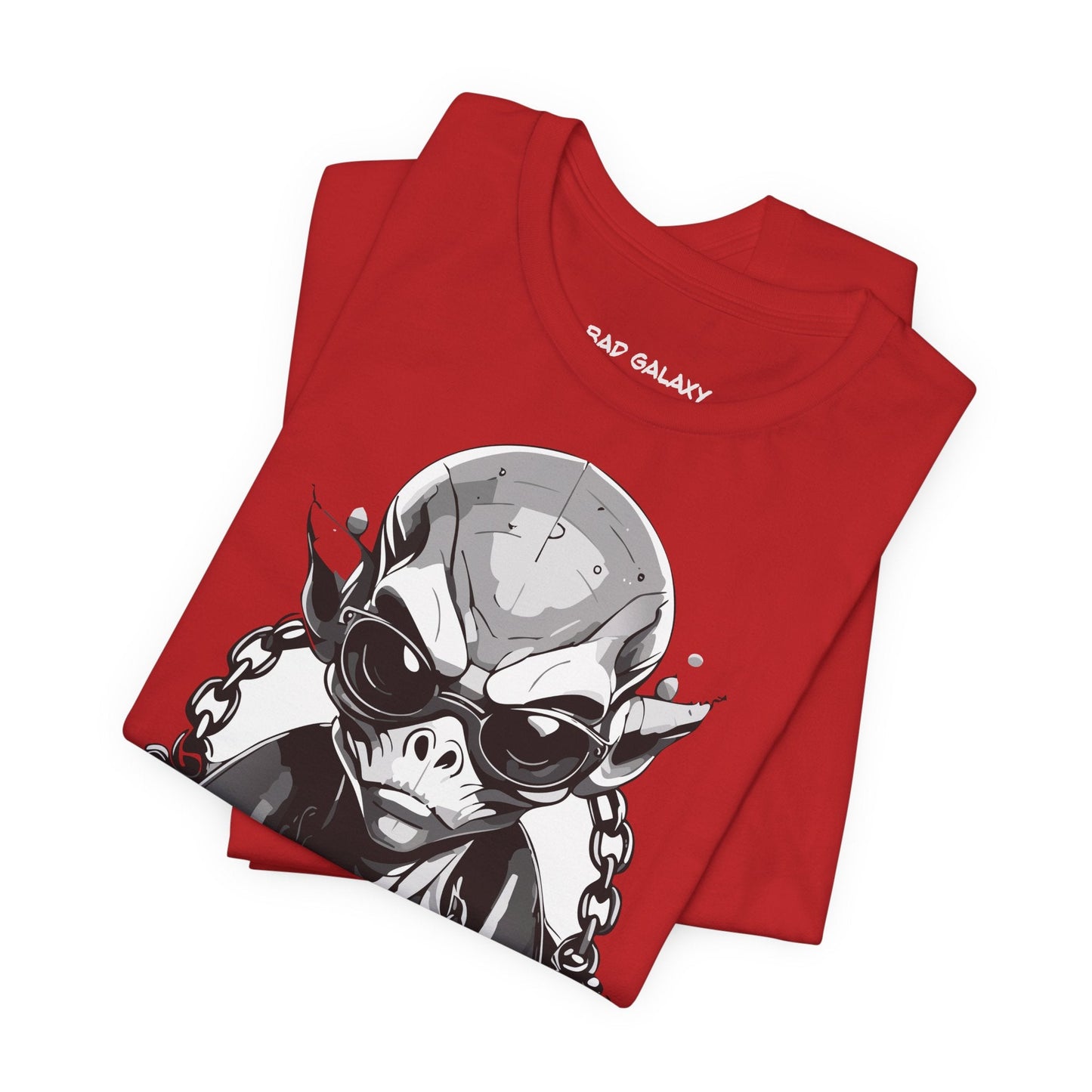 Graphic Cotton T Shirt Unisex Short Sleeve Alien Artwork By Bad Galaxy Premium Everyday Wear