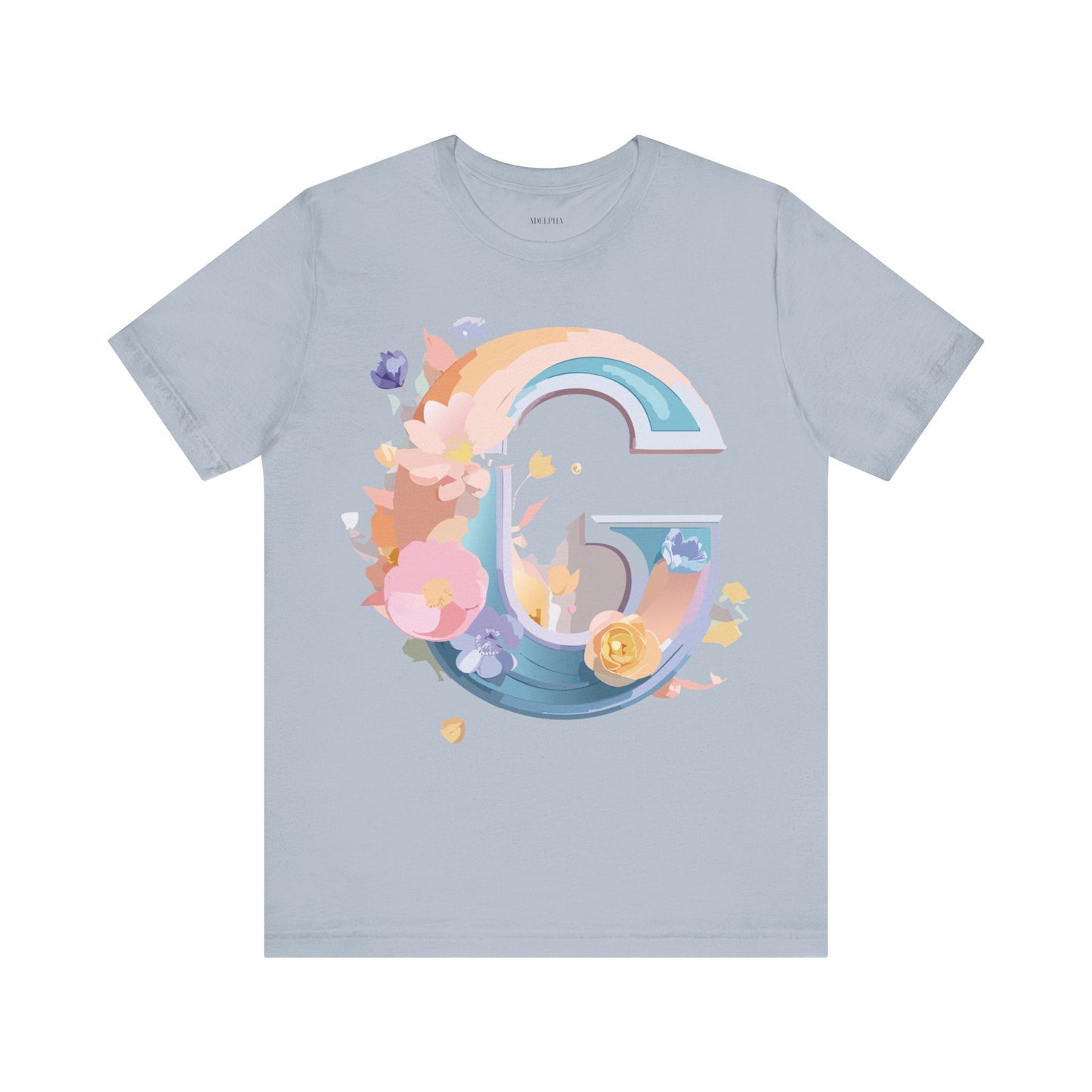 Letter G Graphic Tee Unisex Short Sleeve T Shirt by Adelpha Vintage Inspired Artwork