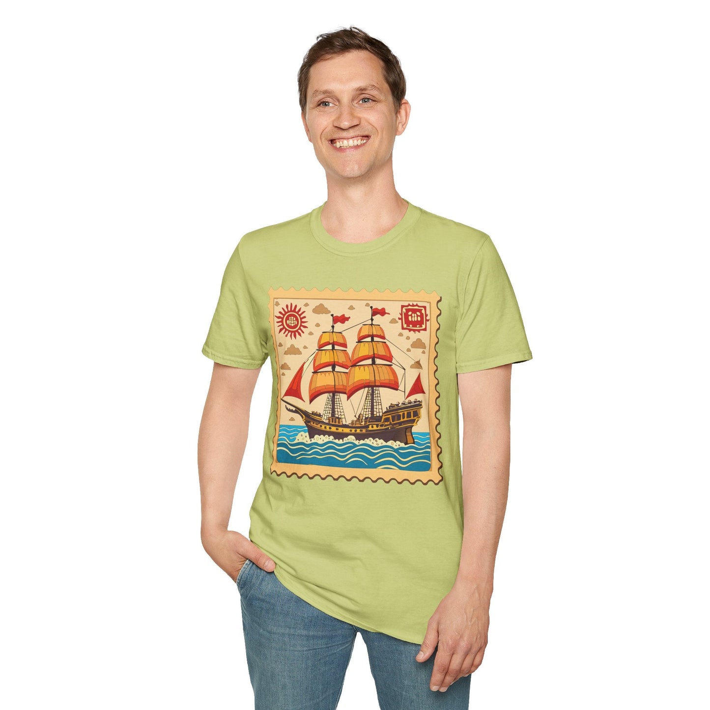 Ship T Shirts Frigate Vessel Tee Unisex Softstyle Gildan 64000 100 Percent Ring Spun Cotton