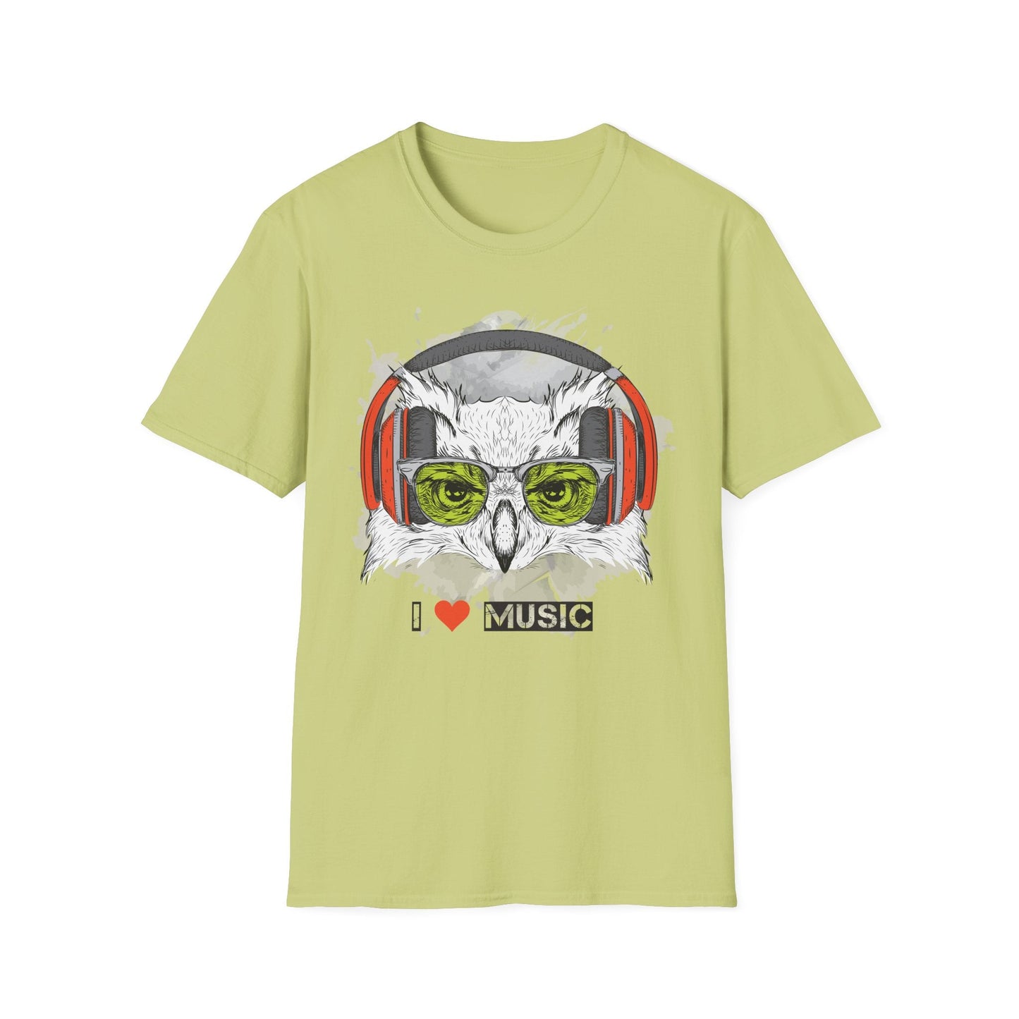 I Love Music Animals Shirt Unisex Tee With Headphones Graphic Design For Music Lovers