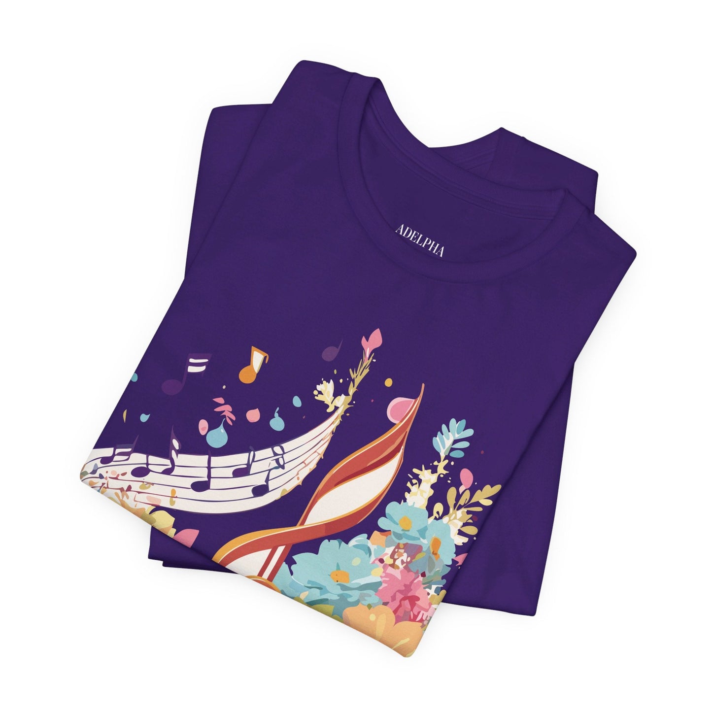 Music Graphic Unisex 100 Cotton Vintage Art with Musical Elements Tee 106