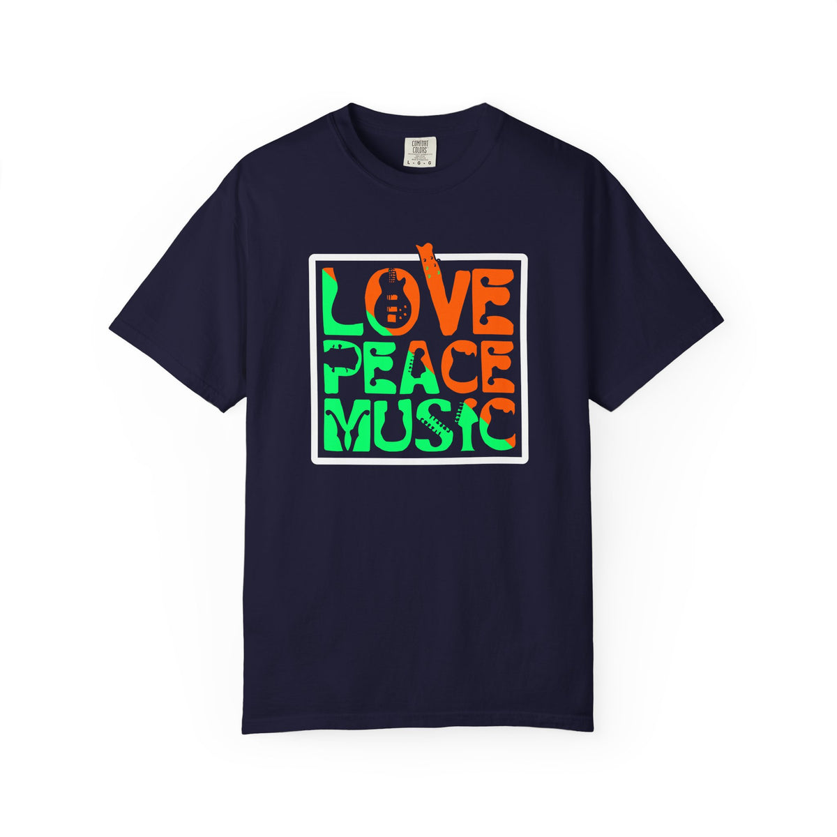 Love Peace Music T-Shirt Retro Psychedelic Typography Unisex Cotton Tee 059