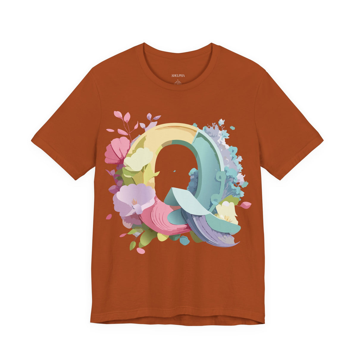 Letter Q Graphic Unisex Cotton Bella+Canvas Tee with Art Letter Design