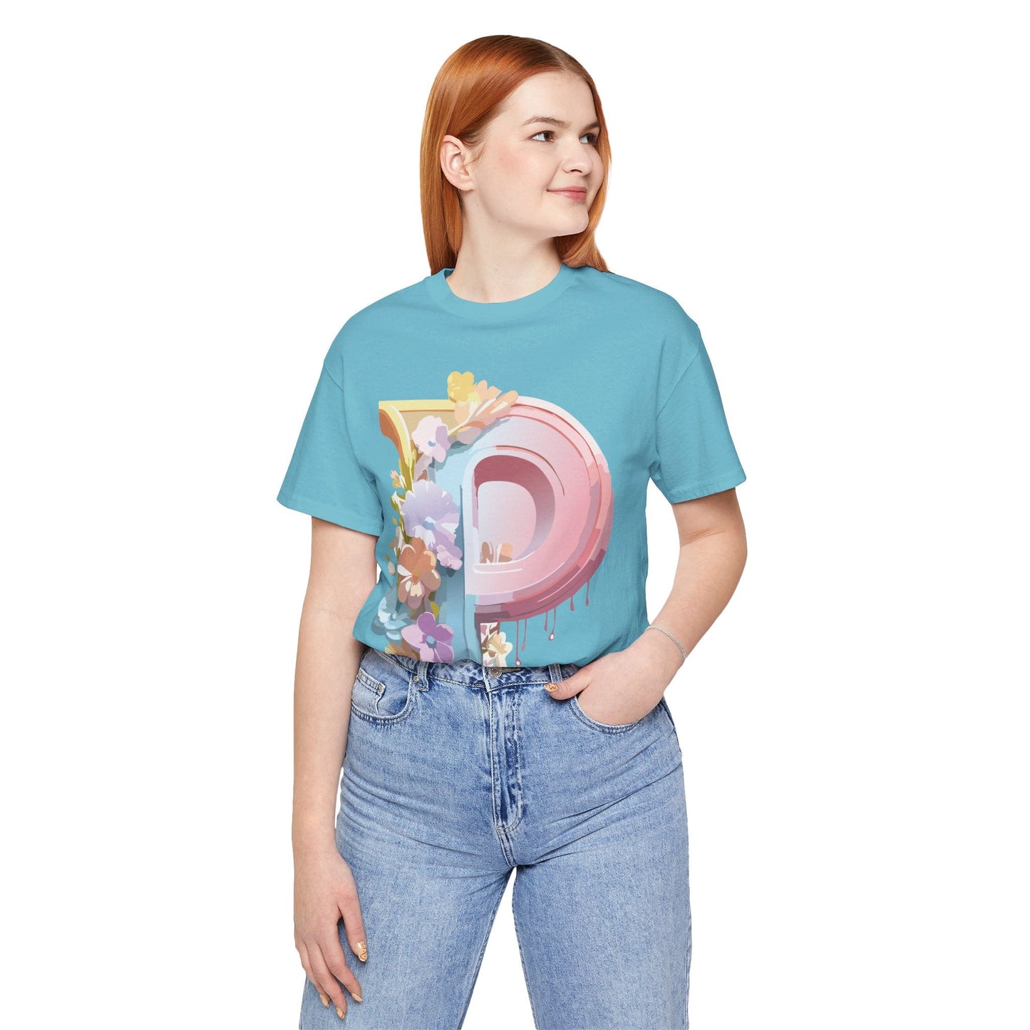 Adelpha Letter P Graphic Tee Unisex Vintage Inspired Art Design Jersey Short Sleeve Shirt