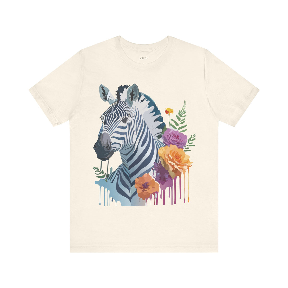 Zebra Graphic Unisex Cotton Bella+Canvas Tee with Art Animal Design e74