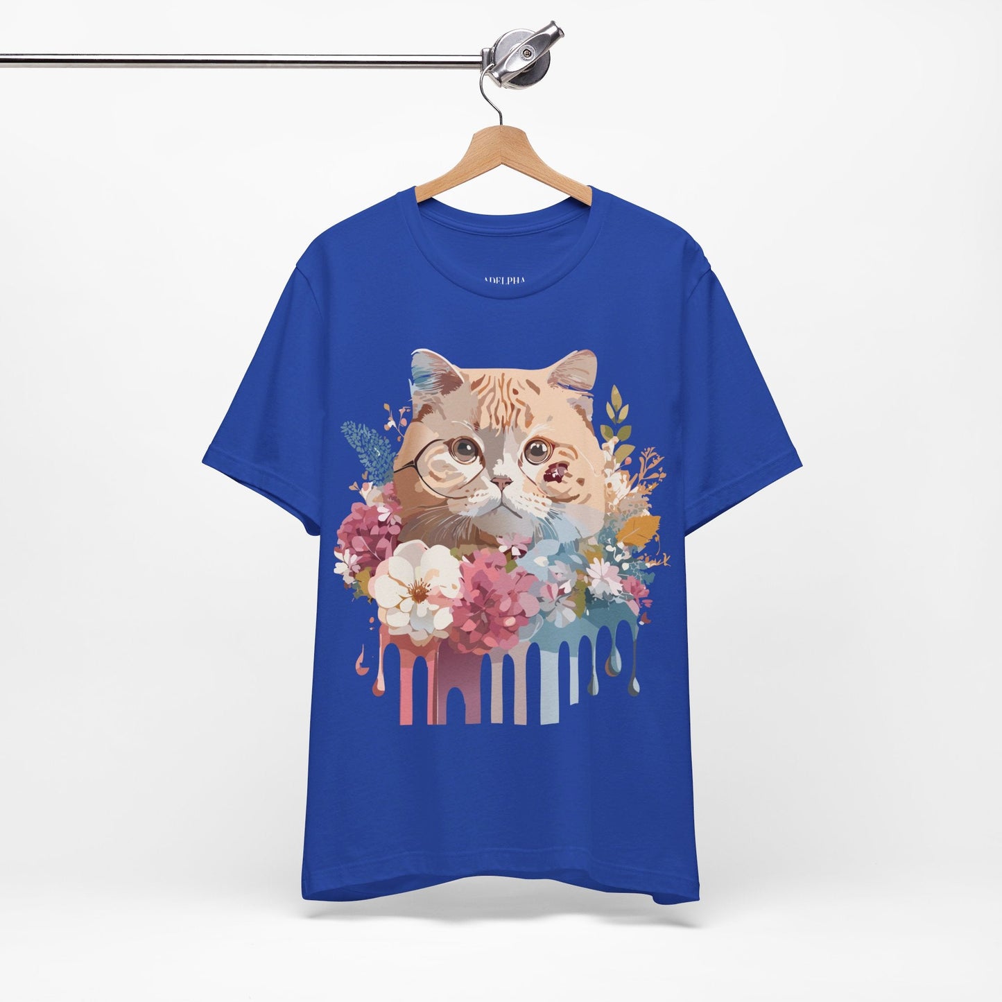 Cat Graphic Tee Unisex Short Sleeve Vintage Inspired Art Design Adelpha