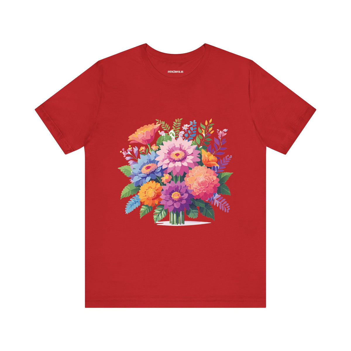 Floral Graphic Unisex Cotton Bella+Canvas Tee with Flowers Design ab15